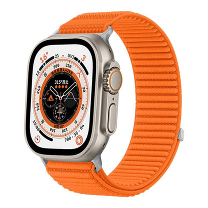 For Apple Watch 42 / 44 / 45 / 46 / 49mm xDfind Woven Nylon Hook And Loop Fastener Watch Band(Orange) by xDfind