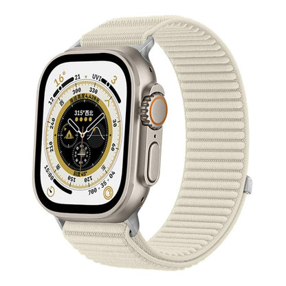 For Apple Watch 42 / 44 / 45 / 46 / 49mm xDfind Woven Nylon Hook And Loop Fastener Watch Band(Starlight) by xDfind
