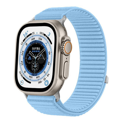 For Apple Watch 42 / 44 / 45 / 46 / 49mm xDfind Woven Nylon Hook And Loop Fastener Watch Band(Island Blue) by xDfind