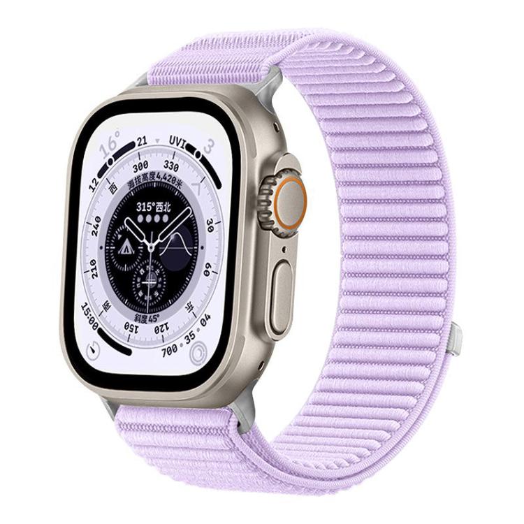 For Apple Watch 42 / 44 / 45 / 46 / 49mm xDfind Woven Nylon Hook And Loop Fastener Watch Band(Hyacinth Purple) by xDfind