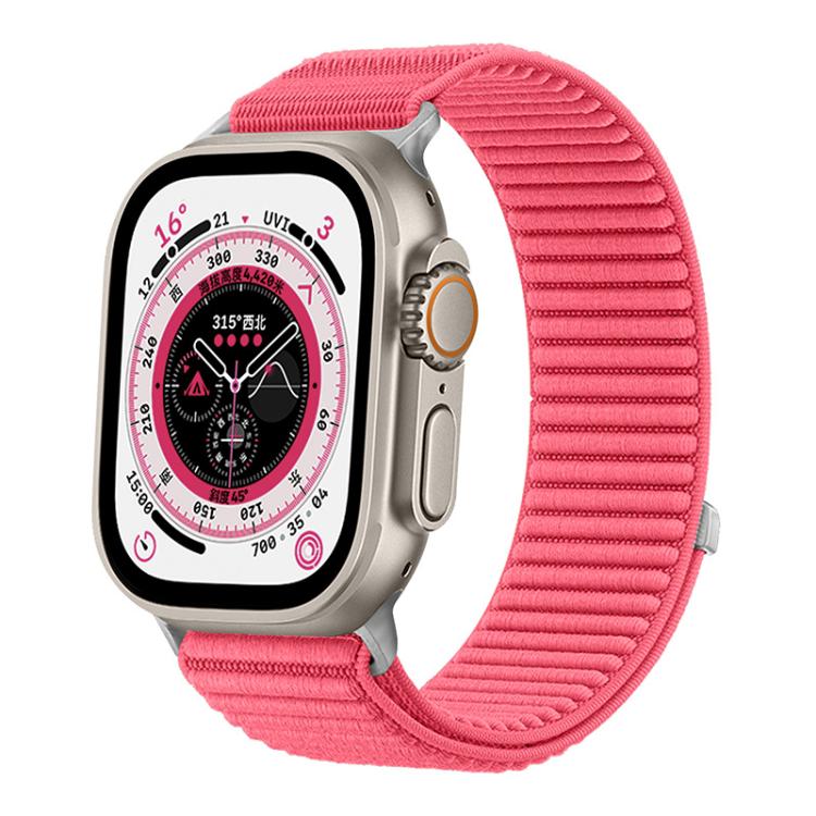 For Apple Watch 42 / 44 / 45 / 46 / 49mm xDfind Woven Nylon Hook And Loop Fastener Watch Band(Red) by xDfind