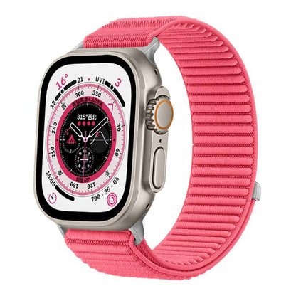 For Apple Watch 42 / 44 / 45 / 46 / 49mm xDfind Woven Nylon Hook And Loop Fastener Watch Band(Red) by xDfind
