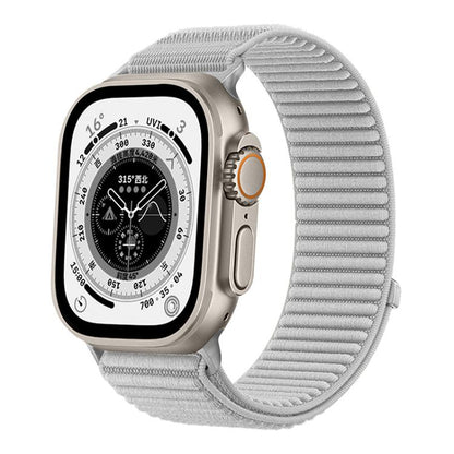 For Apple Watch 42 / 44 / 45 / 46 / 49mm xDfind Woven Nylon Hook And Loop Fastener Watch Band(Grey) by xDfind