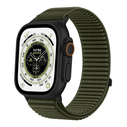For Apple Watch 38 / 40 / 41 / S10 42mm xDfind Woven Nylon Hook And Loop Fastener Watch Band(Spruce Green) by xDfind