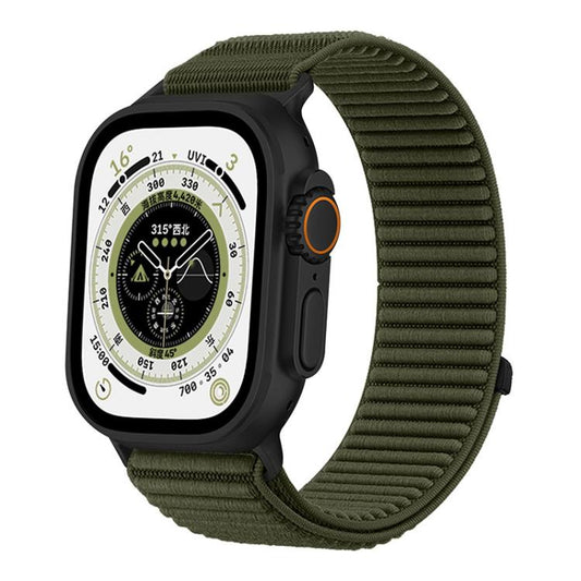 For Apple Watch 38 / 40 / 41 / S10 42mm xDfind Woven Nylon Hook And Loop Fastener Watch Band(Spruce Green) by xDfind