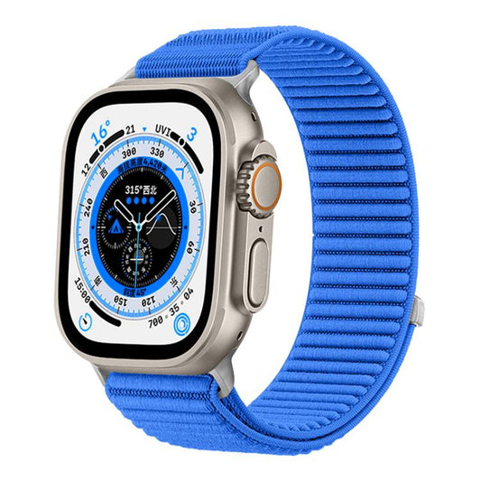 For Apple Watch 38 / 40 / 41 / S10 42mm xDfind Woven Nylon Hook And Loop Fastener Watch Band(Klein Blue) by xDfind