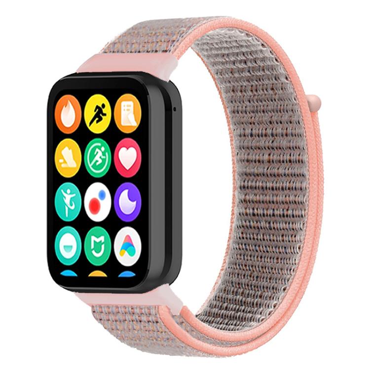 For Xiaomi Band 9 Pro/8 Pro/Redmi Watch 6/5/4 xDfind Nylon Hook and Loop Fastener Watch Band(Pink Sand) by xDfind