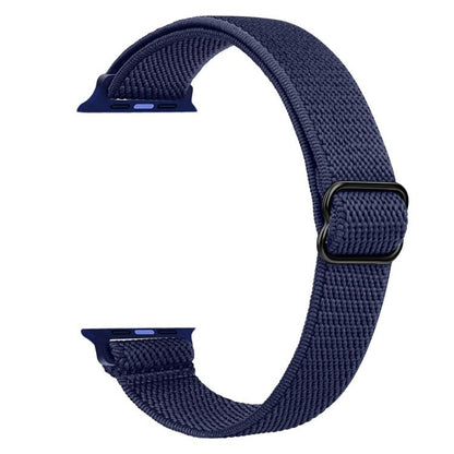 For Apple Watch 42 / 44 / 45 / 46 / 49mm xDfind Ladder Buckle Small Waist Elastic Nylon Watch Band(Navy Blue) by xDfind