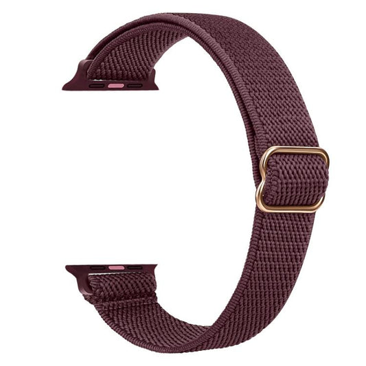 For Apple Watch 42 / 44 / 45 / 46 / 49mm xDfind Ladder Buckle Small Waist Elastic Nylon Watch Band(Wine Red) by xDfind