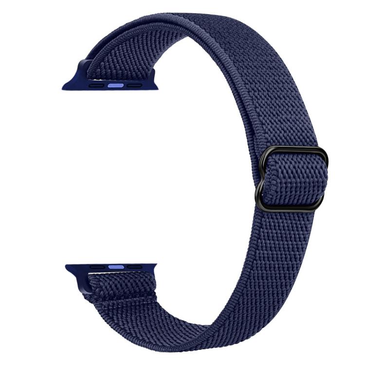 For Apple Watch 38 / 40 / 41 / S10 42mm xDfind Ladder Buckle Small Waist Elastic Nylon Watch Band(Navy Blue) by xDfind