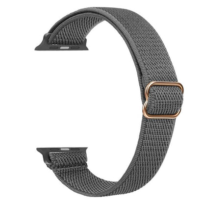 For Apple Watch 38 / 40 / 41 / S10 42mm xDfind Ladder Buckle Small Waist Elastic Nylon Watch Band(Dark Grey) by xDfind