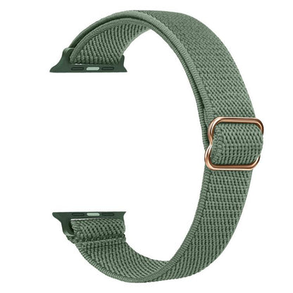 For Apple Watch 38 / 40 / 41 / S10 42mm xDfind Ladder Buckle Small Waist Elastic Nylon Watch Band(Pine Needle Green) by xDfind