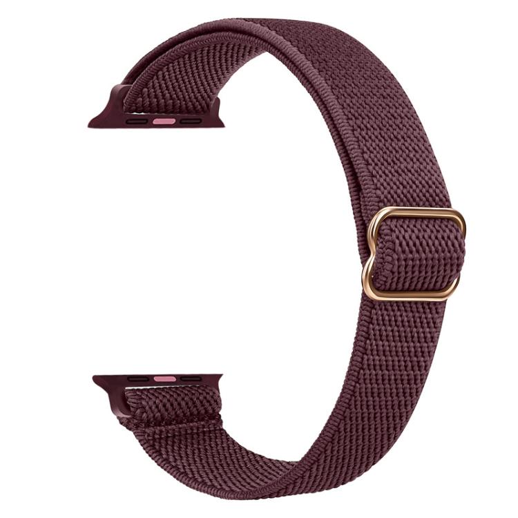 For Apple Watch 38 / 40 / 41 / S10 42mm xDfind Ladder Buckle Small Waist Elastic Nylon Watch Band(Wine Red) by xDfind