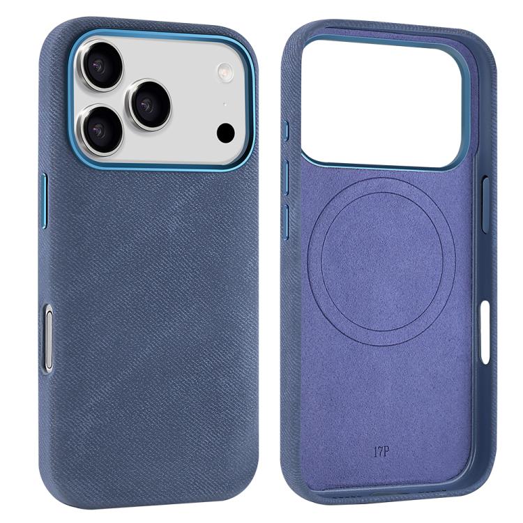 For iPhone 17 Pro Max VIETAO Retro Denim Texture PU Leather MagSafe Phone Case(Dark Blue) by VIETAO