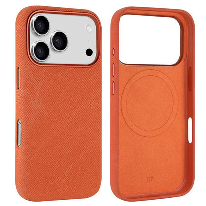For iPhone 17 Pro VIETAO Retro Denim Texture PU Leather MagSafe Phone Case(Orange) by VIETAO