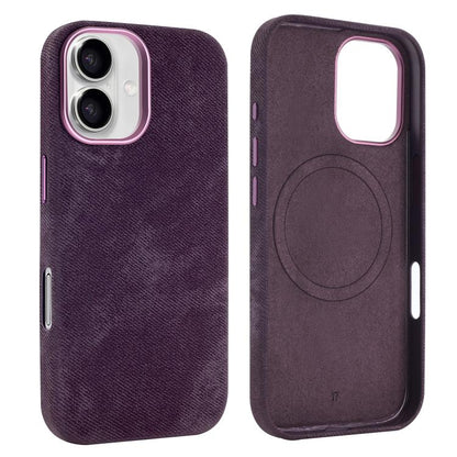 For iPhone 17 VIETAO Retro Denim Texture PU Leather MagSafe Phone Case(Dark Purple) by VIETAO