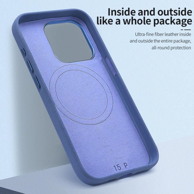 For iPhone 17 Pro Max VIETAO Retro Denim Texture PU Leather MagSafe Phone Case(Dark Purple) by VIETAO