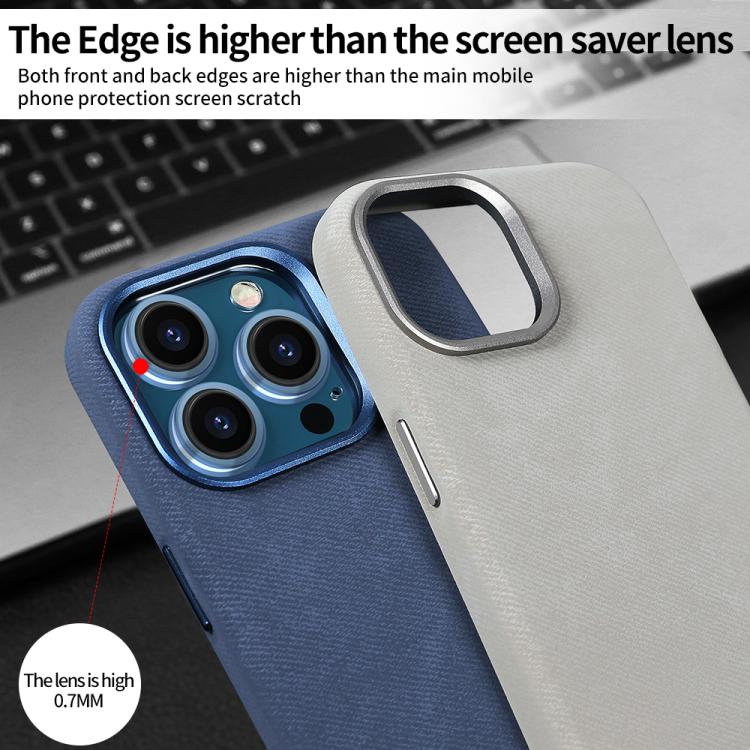 For iPhone 17 Pro Max VIETAO Retro Denim Texture PU Leather MagSafe Phone Case(Silver Grey) by VIETAO