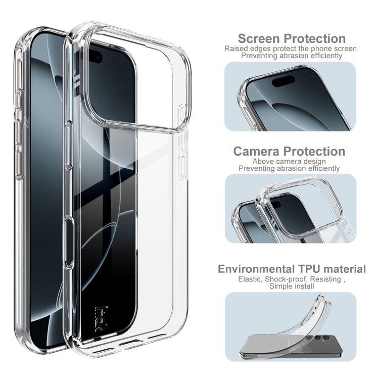 For iPhone 17 Pro imak UX-10 Series Transparent Shockproof TPU Phone Case(Transparent) by imak