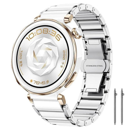 For Huawei Watch GT 6 41mm / GT 5 Pro 42mm xDfind Ceramic Stainless Steel Watch Band(Silver White) by xDfind