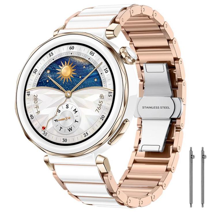 For Huawei Watch GT 6 41mm / GT 5 Pro 42mm xDfind Ceramic Stainless Steel Watch Band(Rose Glod) by xDfind