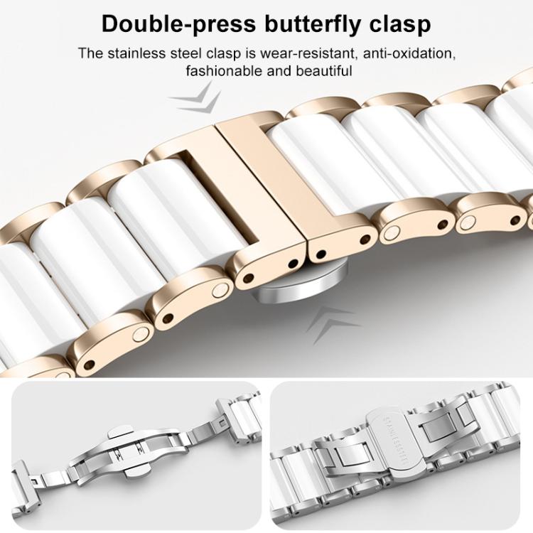 For Huawei Watch GT 6 41mm / GT 5 Pro 42mm xDfind Ceramic Stainless Steel Watch Band(Gold) by xDfind