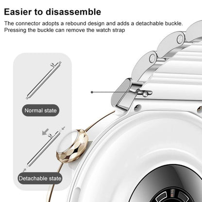 For Huawei Watch GT 6 41mm / GT 5 Pro 42mm xDfind Ceramic Stainless Steel Watch Band(Silver White) by xDfind