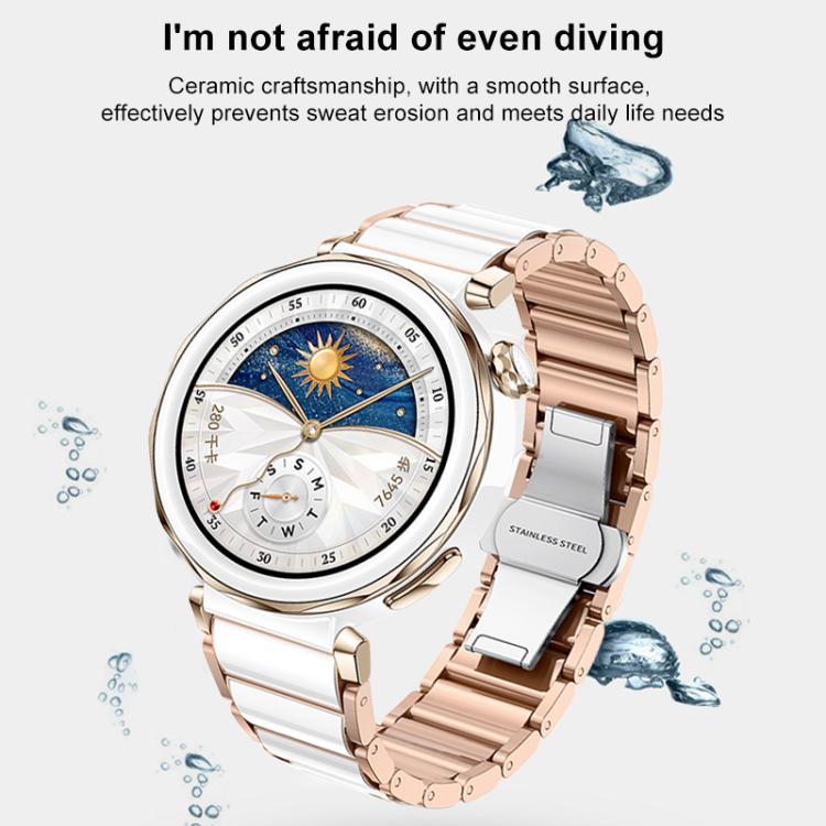 For Huawei Watch GT 6 41mm / GT 5 Pro 42mm xDfind Ceramic Stainless Steel Watch Band(Pure White) by xDfind