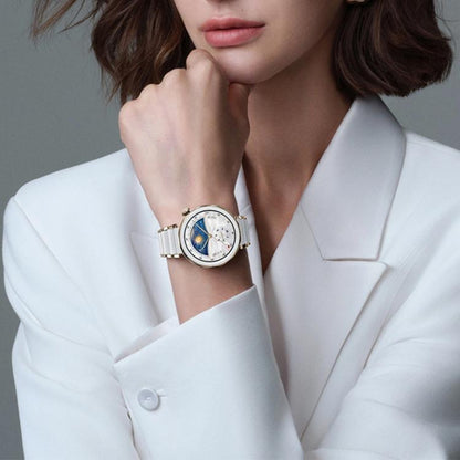 For Huawei Watch GT 6 41mm / GT 5 Pro 42mm xDfind Ceramic Stainless Steel Watch Band(Silver White) by xDfind