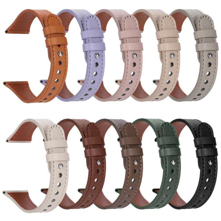 22mm xDfind Double Ring Single Rivet Genuine Leather Watch Band(Army Green) by xDfind