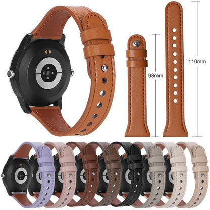 20mm xDfind Double Ring Single Rivet Genuine Leather Watch Band(Light Brown) by xDfind