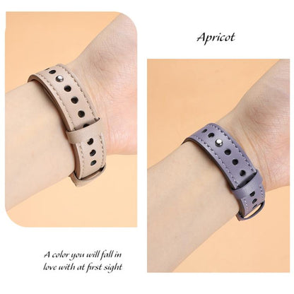 20mm xDfind Double Ring Single Rivet Genuine Leather Watch Band(White) by xDfind