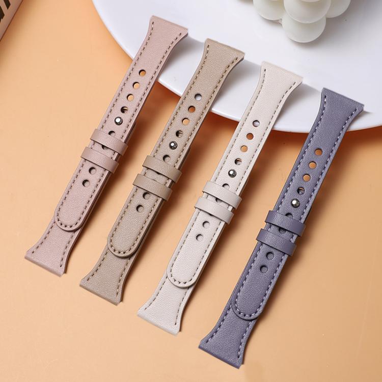 20mm xDfind Double Ring Single Rivet Genuine Leather Watch Band(White) by xDfind