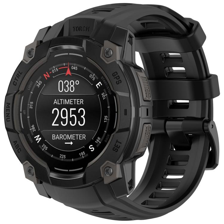For Garmin Instinct 3 AMOLED 45mm / Solar 45mm xDfind Quick-release Silicone Watch Band(Black) by xDfind