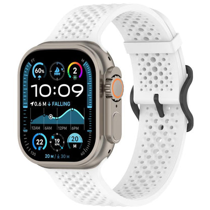 For Apple Watch 42 / 44 / 45 / 46 / 49mm xDfind Breathable Silicone Watch Band(White) by xDfind