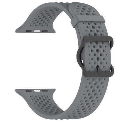For Apple Watch 42 / 44 / 45 / 46 / 49mm xDfind Breathable Silicone Watch Band(Titanium Grey) by xDfind