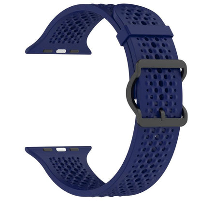 For Apple Watch 42 / 44 / 45 / 46 / 49mm xDfind Breathable Silicone Watch Band(Midnight Blue) by xDfind