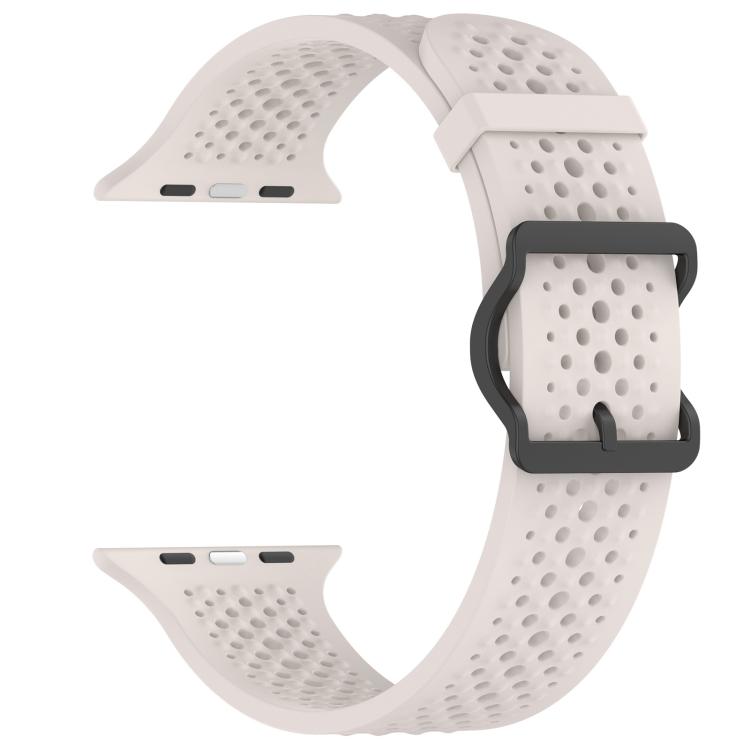 For Apple Watch 42 / 44 / 45 / 46 / 49mm xDfind Breathable Silicone Watch Band(Starlight) by xDfind
