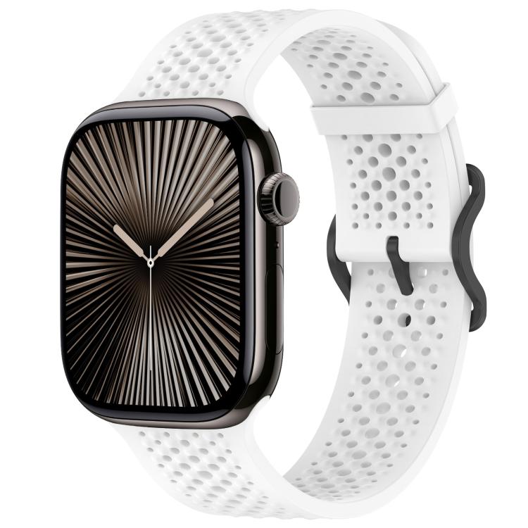 For Apple Watch 38 / 40 / 41 / S10 42mm xDfind Breathable Silicone Watch Band(White) by xDfind
