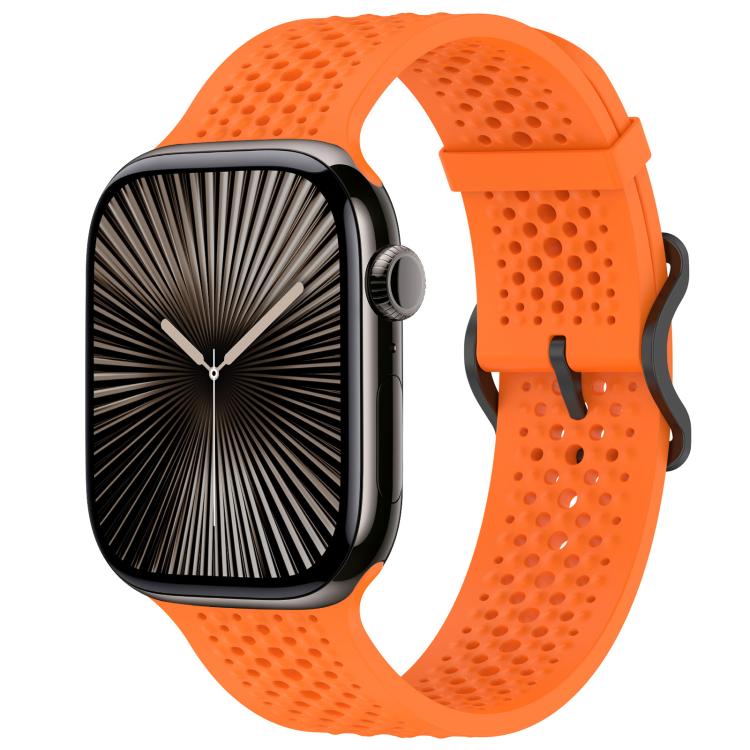 For Apple Watch 38 / 40 / 41 / S10 42mm xDfind Breathable Silicone Watch Band(Orange) by xDfind