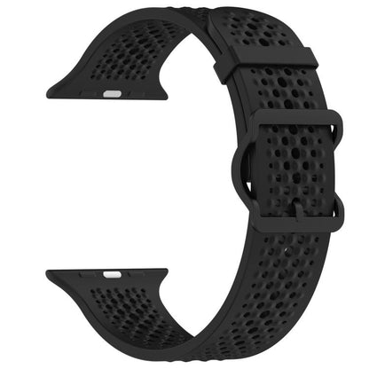 For Apple Watch 38 / 40 / 41 / S10 42mm xDfind Breathable Silicone Watch Band(Black) by xDfind