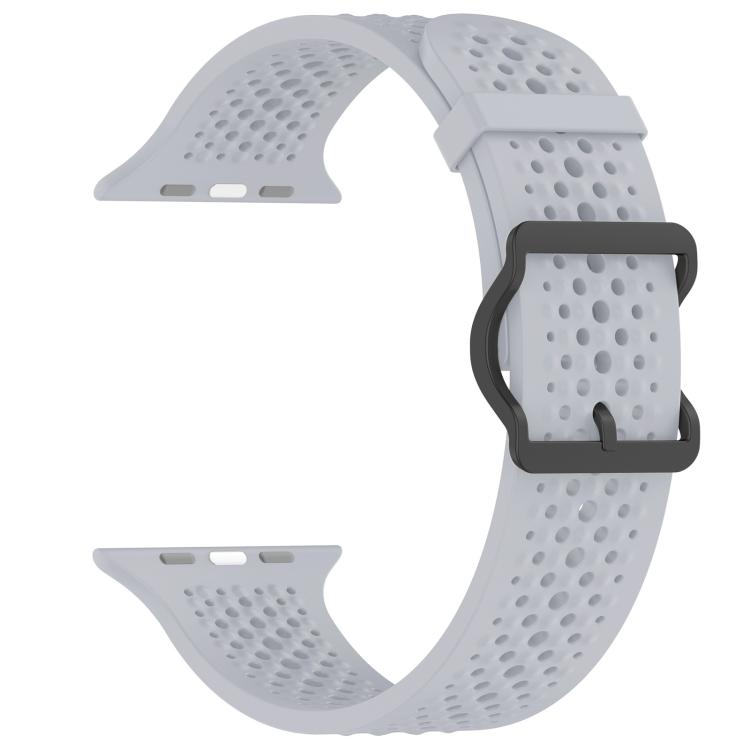 For Apple Watch 38 / 40 / 41 / S10 42mm xDfind Breathable Silicone Watch Band(Grey) by xDfind