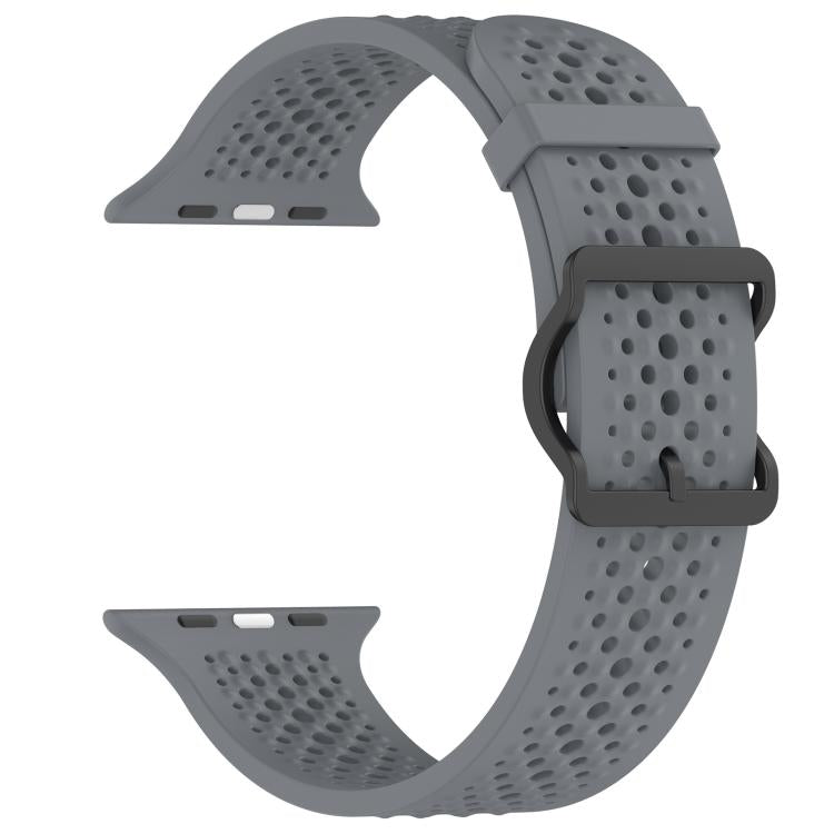 For Apple Watch 38 / 40 / 41 / S10 42mm xDfind Breathable Silicone Watch Band(Titanium Grey) by xDfind