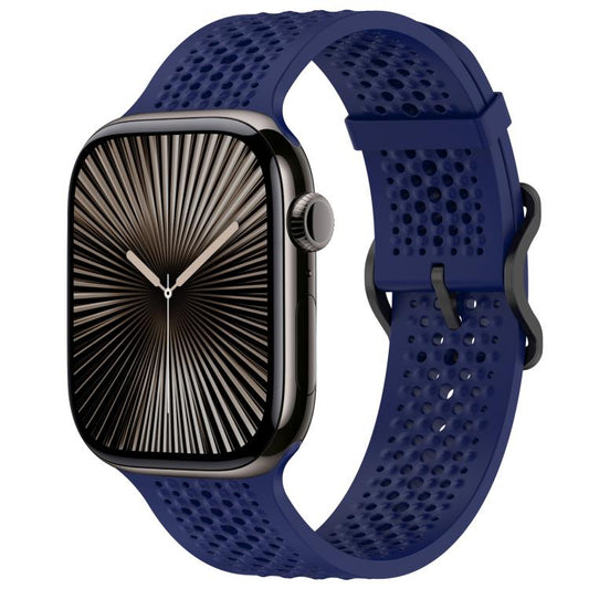 For Apple Watch 38 / 40 / 41 / S10 42mm xDfind Breathable Silicone Watch Band(Midnight Blue) by xDfind