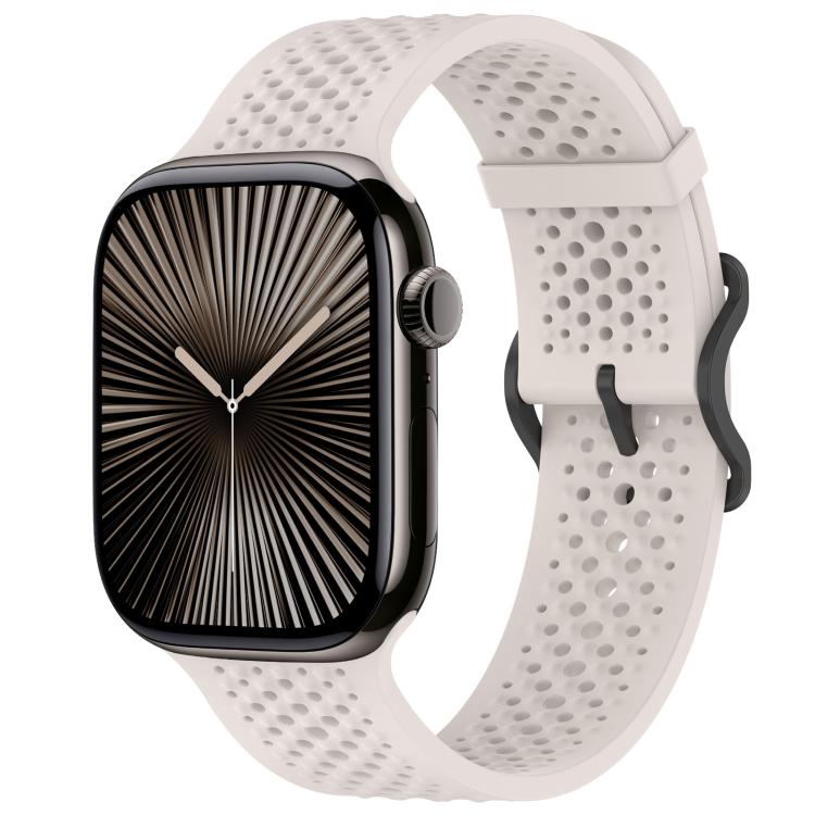 For Apple Watch 38 / 40 / 41 / S10 42mm xDfind Breathable Silicone Watch Band(Starlight) by xDfind