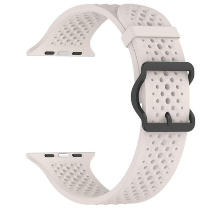 For Apple Watch 38 / 40 / 41 / S10 42mm xDfind Breathable Silicone Watch Band(Starlight) by xDfind