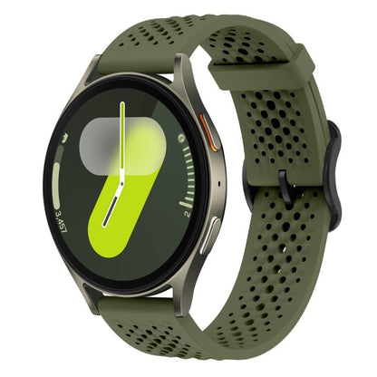 For Samsung Galaxy Watch 7 / 6 / 5 / FE xDfind Breathable Silicone Watch Band(Army Green) by xDfind
