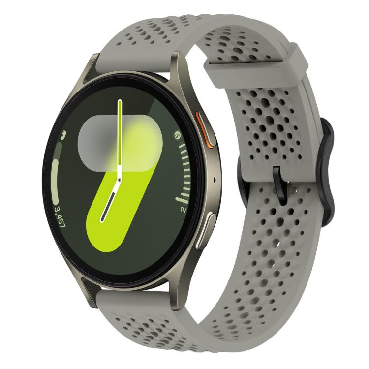 For Samsung Galaxy Watch 7 / 6 / 5 / FE xDfind Breathable Silicone Watch Band(Titanium Grey) by xDfind
