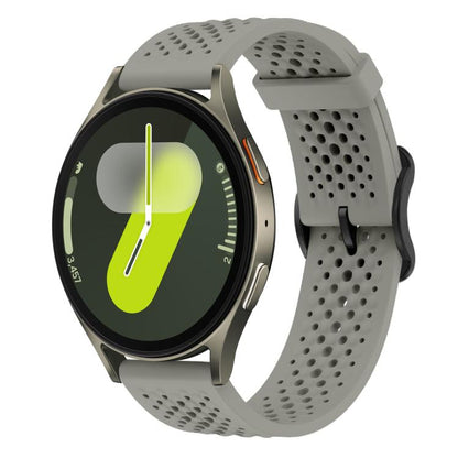 For Samsung Galaxy Watch 7 / 6 / 5 / FE xDfind Breathable Silicone Watch Band(Titanium Grey) by xDfind