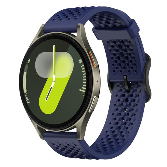 For Samsung Galaxy Watch 7 / 6 / 5 / FE xDfind Breathable Silicone Watch Band(Midnight Blue) by xDfind